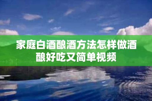 家庭白酒酿酒方法怎样做酒酿好吃又简单视频