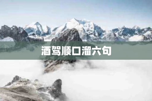 酒驾顺口溜六句