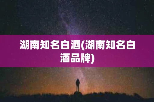湖南知名白酒(湖南知名白酒品牌)