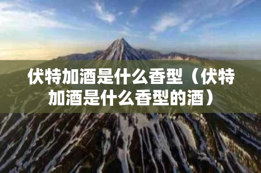 伏特加酒是什么香型（伏特加酒是什么香型的酒）