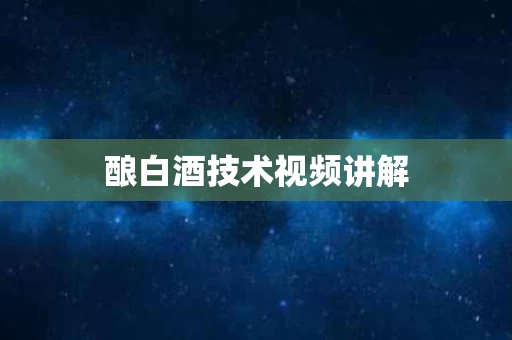 酿白酒技术视频讲解