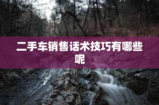 二手车销售话术技巧有哪些呢