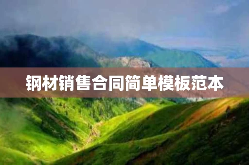 钢材销售合同简单模板范本