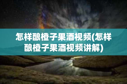 怎样酿橙子果酒视频(怎样酿橙子果酒视频讲解)
