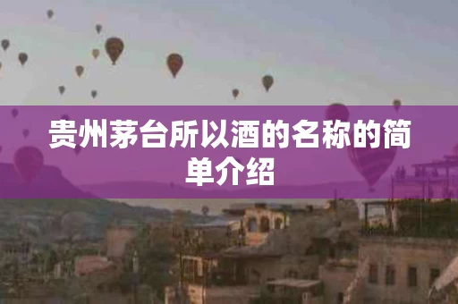 贵州茅台所以酒的名称的简单介绍