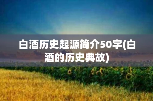 白酒历史起源简介50字(白酒的历史典故)