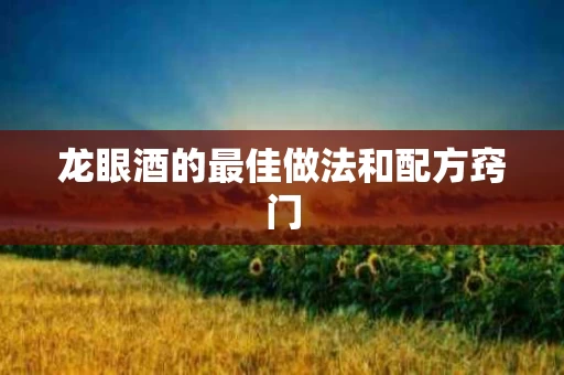 龙眼酒的最佳做法和配方窍门