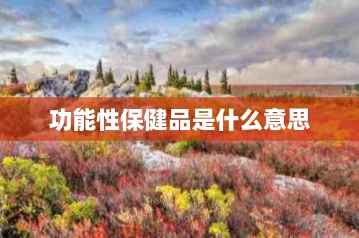 功能性保健品是什么意思