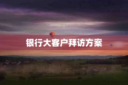 银行大客户拜访方案
