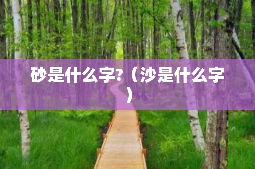 砂是什么字?（沙是什么字）