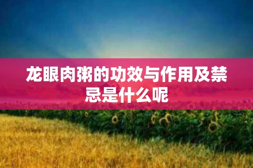 龙眼肉粥的功效与作用及禁忌是什么呢