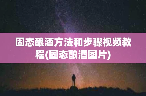 固态酿酒方法和步骤视频教程(固态酿酒图片)