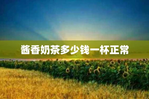 酱香奶茶多少钱一杯正常