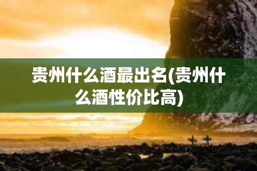 贵州什么酒最出名(贵州什么酒性价比高)