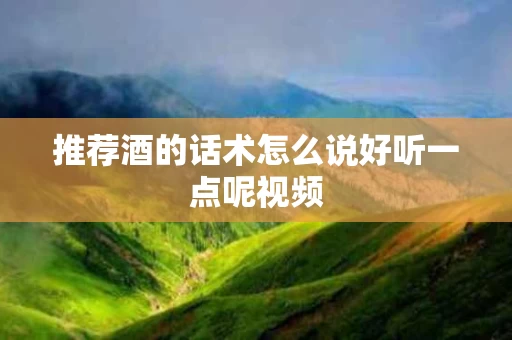 推荐酒的话术怎么说好听一点呢视频