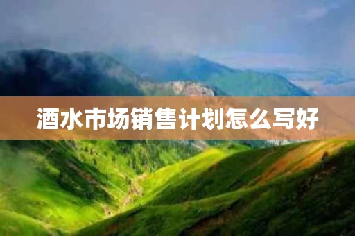酒水市场销售计划怎么写好