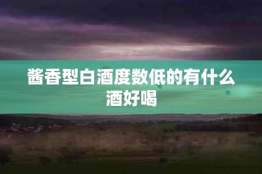 酱香型白酒度数低的有什么酒好喝