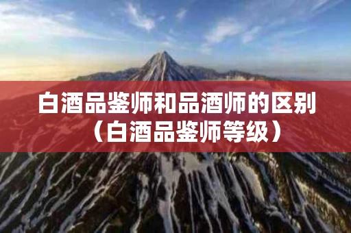 白酒品鉴师和品酒师的区别（白酒品鉴师等级）
