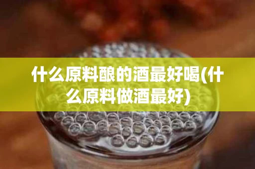 什么原料酿的酒最好喝(什么原料做酒最好)