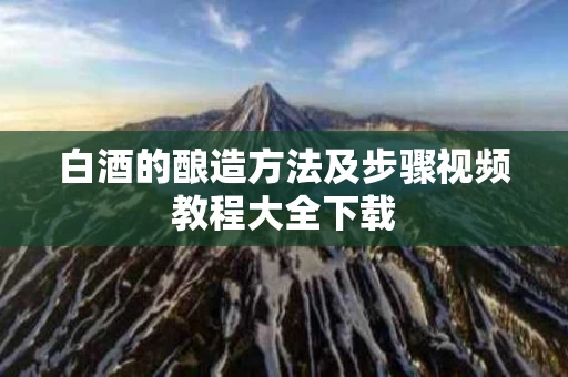 白酒的酿造方法及步骤视频教程大全下载