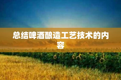 总结啤酒酿造工艺技术的内容