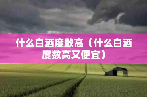 什么白酒度数高（什么白酒度数高又便宜）