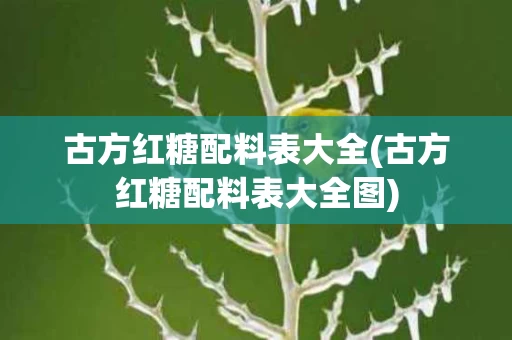 古方红糖配料表大全(古方红糖配料表大全图)