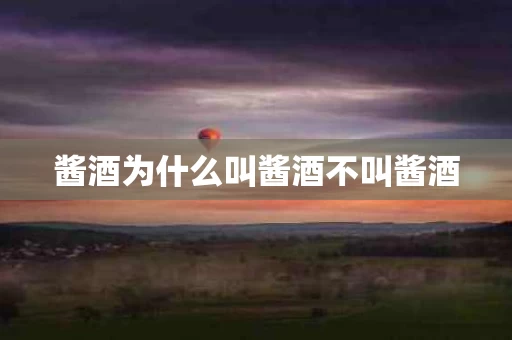 酱酒为什么叫酱酒不叫酱酒