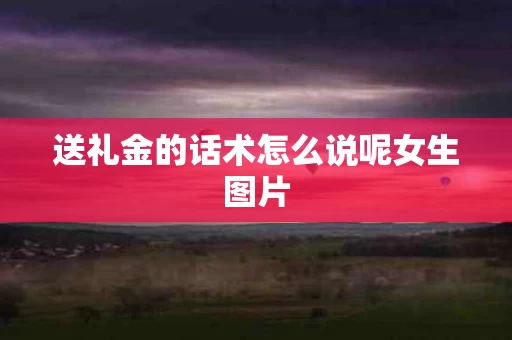 送礼金的话术怎么说呢女生图片