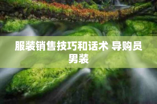 服装销售技巧和话术 导购员男装