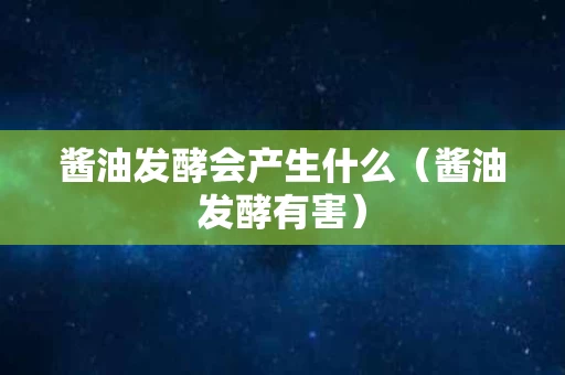 酱油发酵会产生什么（酱油发酵有害）