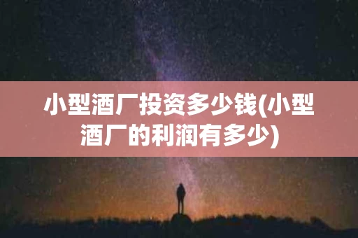 小型酒厂投资多少钱(小型酒厂的利润有多少)