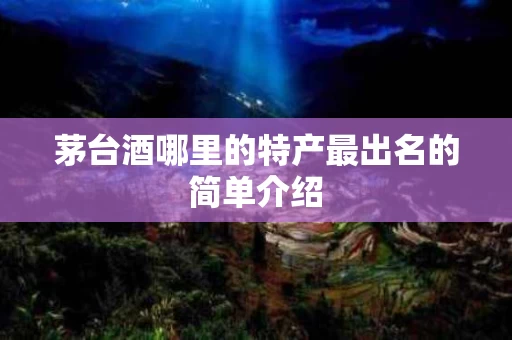 茅台酒哪里的特产最出名的简单介绍