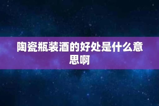 陶瓷瓶装酒的好处是什么意思啊