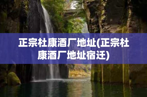 正宗杜康酒厂地址(正宗杜康酒厂地址宿迁)