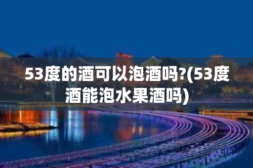 53度的酒可以泡酒吗?(53度酒能泡水果酒吗)