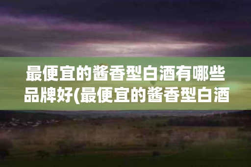 最便宜的酱香型白酒有哪些品牌好(最便宜的酱香型白酒有哪些品牌好一点)