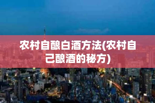 农村自酿白酒方法(农村自己酿酒的秘方)