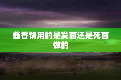 酱香饼用的是发面还是死面做的