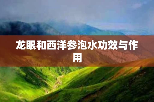 龙眼和西洋参泡水功效与作用