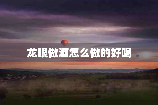 龙眼做酒怎么做的好喝