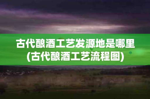 古代酿酒工艺发源地是哪里(古代酿酒工艺流程图)