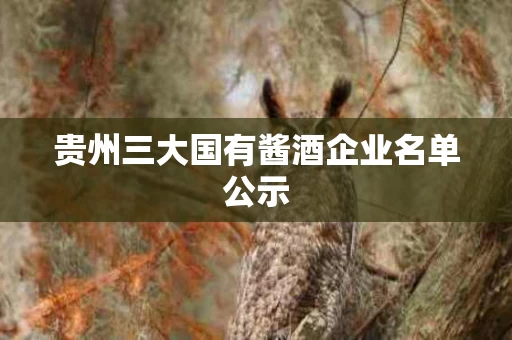 贵州三大国有酱酒企业名单公示