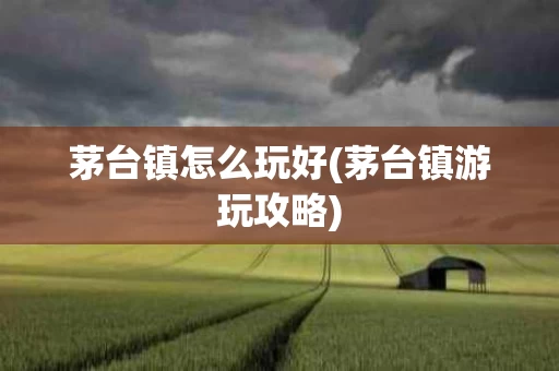茅台镇怎么玩好(茅台镇游玩攻略)