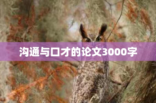 沟通与口才的论文3000字