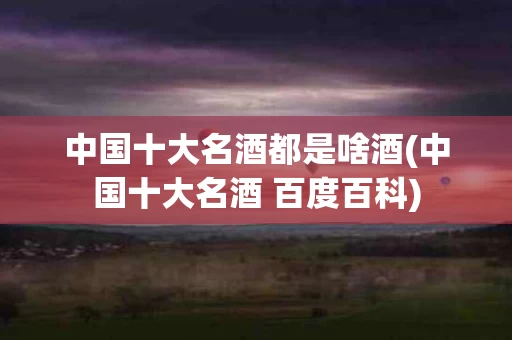 中国十大名酒都是啥酒(中国十大名酒 百度百科)