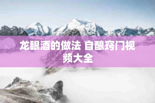 龙眼酒的做法 自酿窍门视频大全