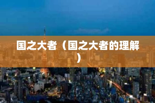 国之大者（国之大者的理解）