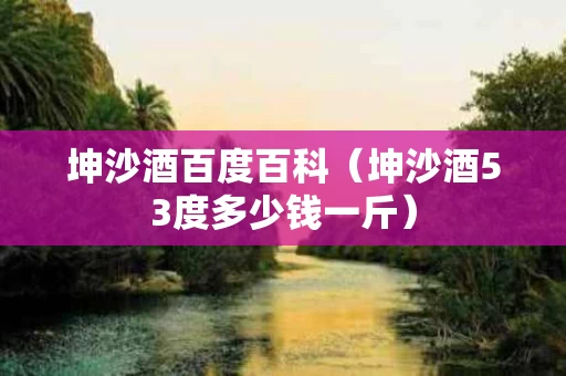 坤沙酒百度百科（坤沙酒53度多少钱一斤）