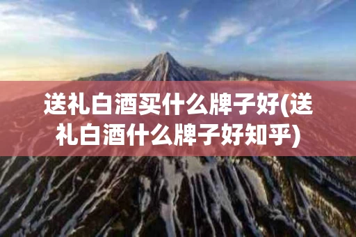 送礼白酒买什么牌子好(送礼白酒什么牌子好知乎)